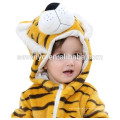 2018 popular tigre bonito animal pano, bebê Macio Flanela Romper Animal Onesie Pijamas Outfits Terno, desgaste do sono